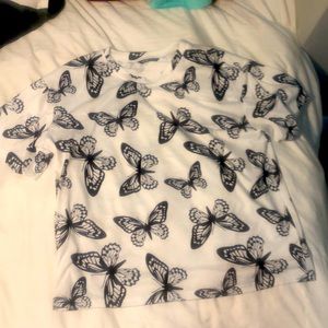 Butterfly oversized dropped shoulder tee